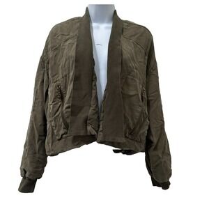 Young Fabulous & Broke Jacket Large Grunge Green Fara Crop Military
